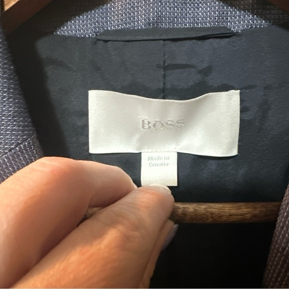 EUC - Hugo Boss Jaliana Blurred Minidessin Wool Jacket - size 8 - Picture 9 of 12